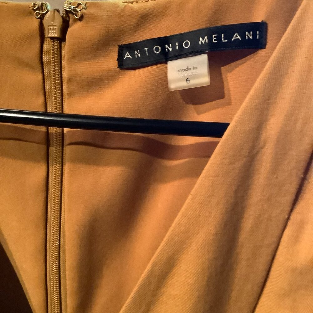 Antonio Melani Mustard Wide Leg Jumpsuit Tie Waist Sleeveless - Picture 4 of 6